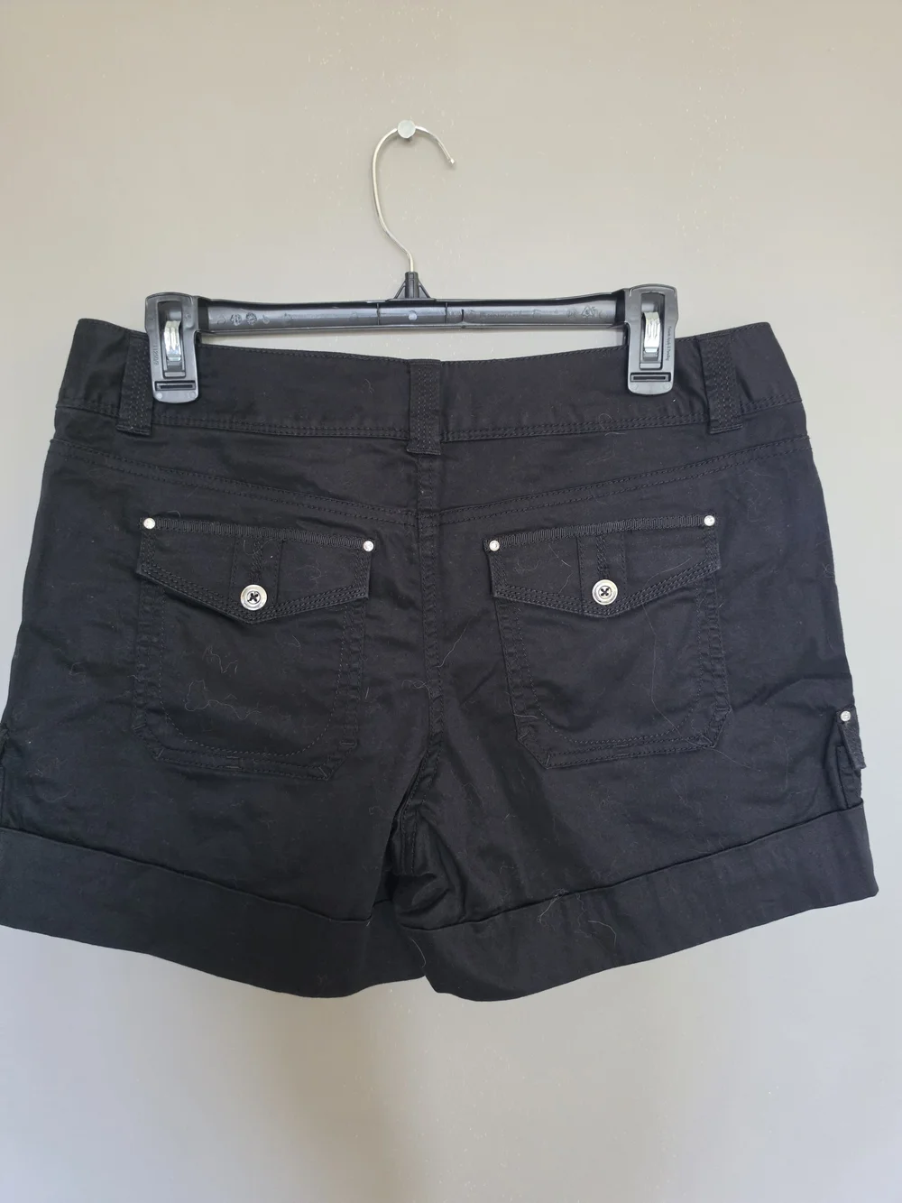 White House Black Market Black Button-Accent Shorts